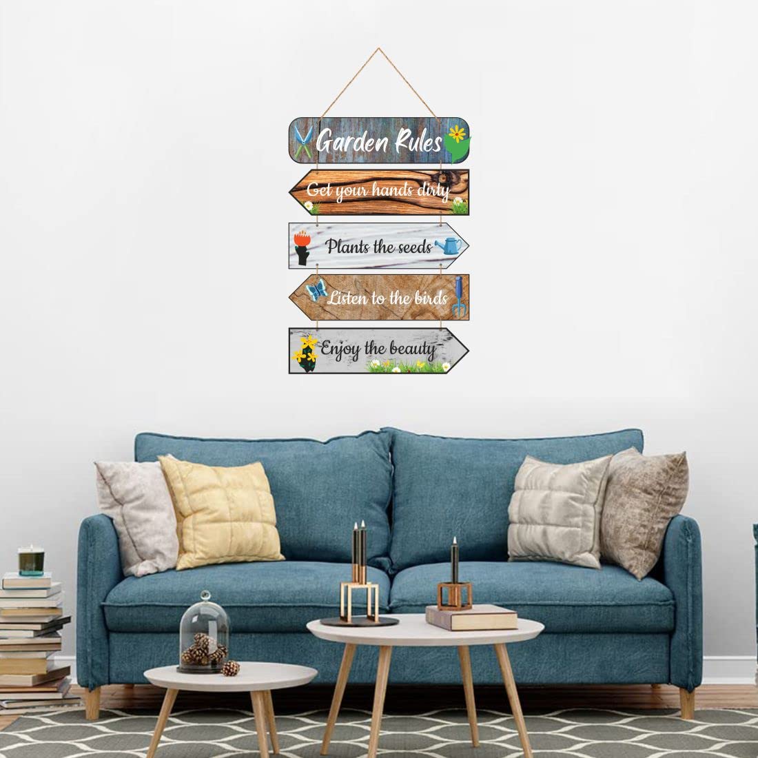 Otidge Garden Rules MDF wooden wall hanging - image 5