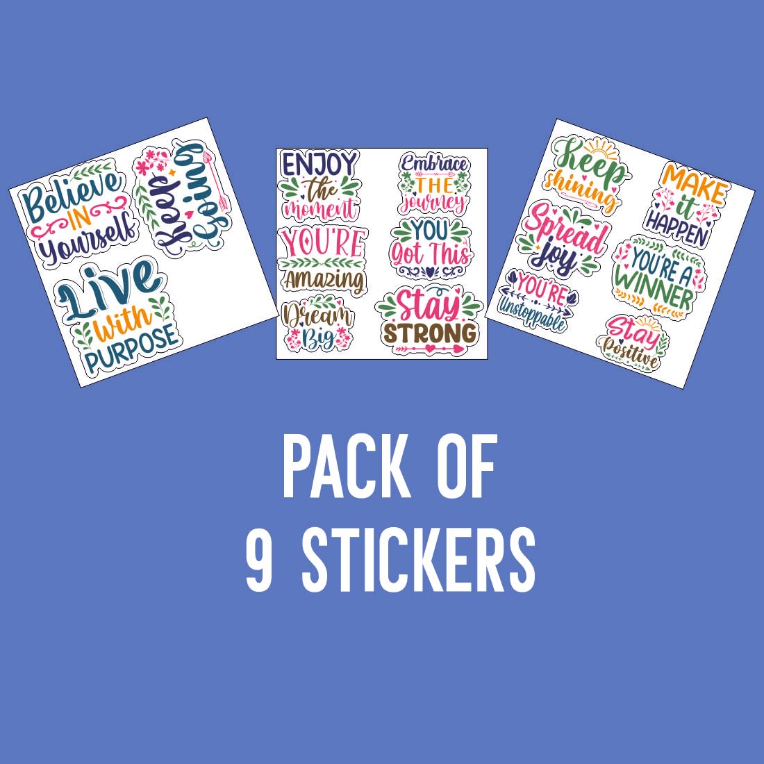 Inspiring Waterproof Sticker (pack of 9).