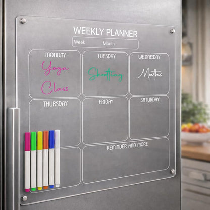 acrylic magnetic acrylic magnetic planner for fridge and office planning