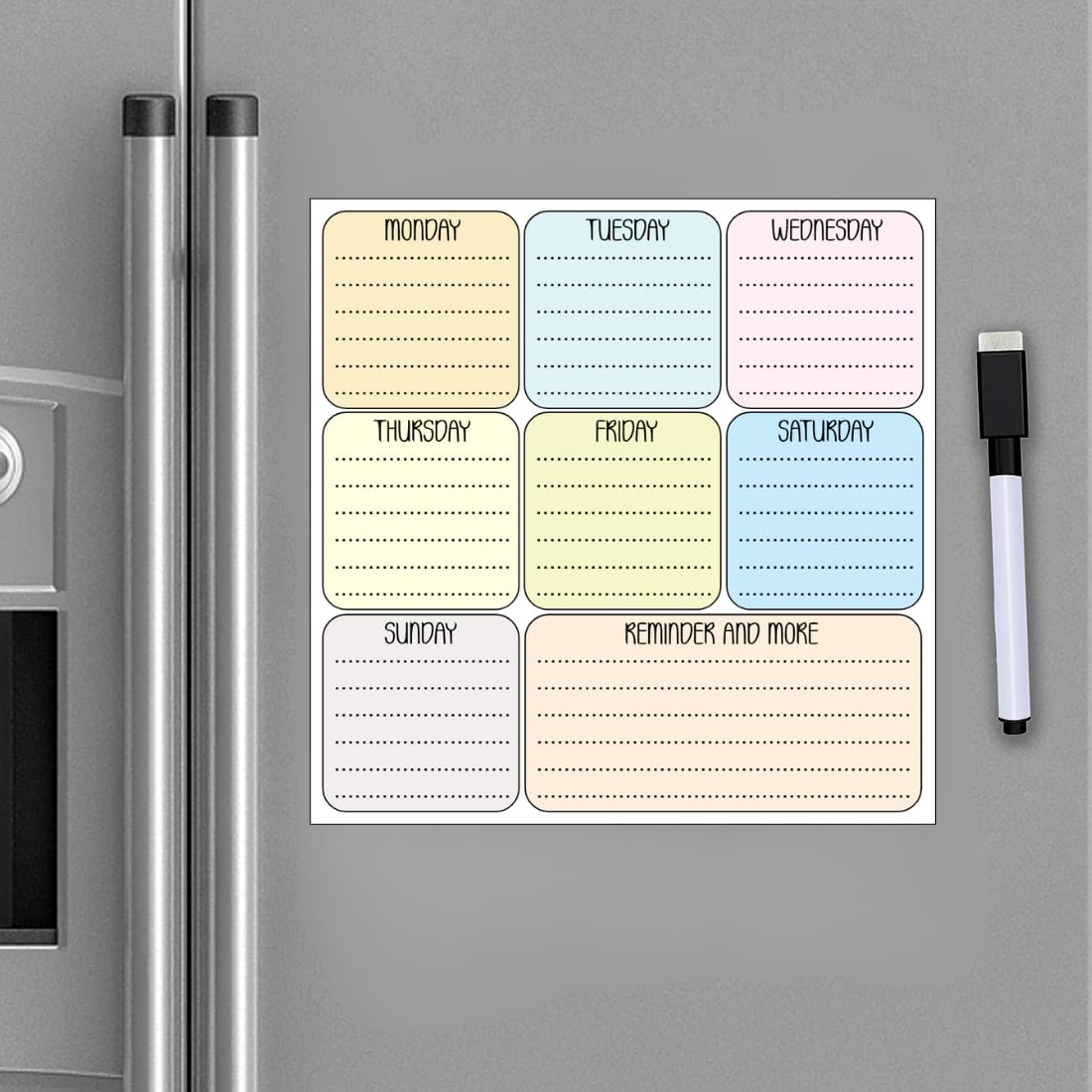 Magnetic Planner for Fridge - Monday to Saturday.