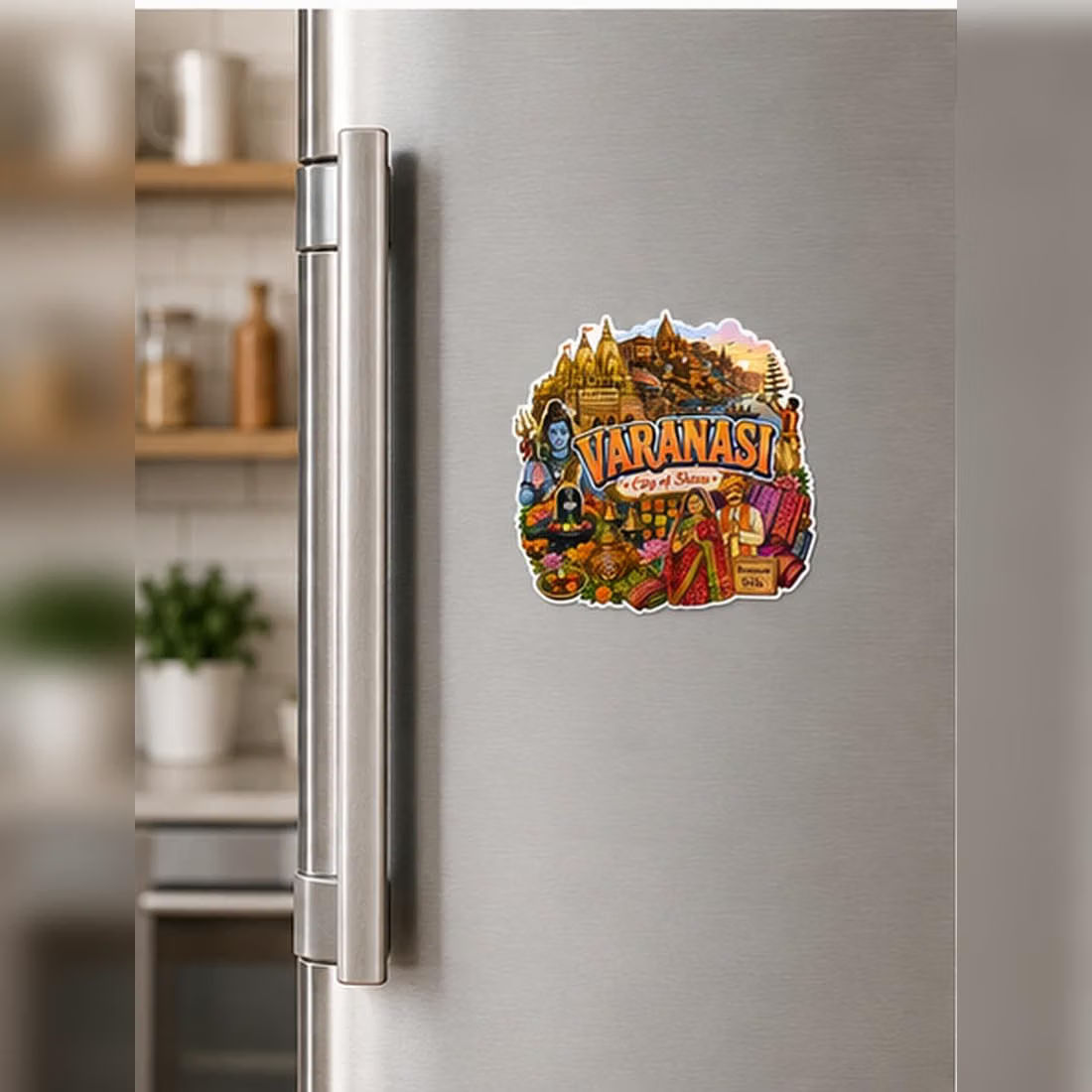 Zesta Varanasi wooden fridge magnet - image 2