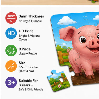 Zesta Farm Animals 9-piece wooden jigsaw puzzle - image 4