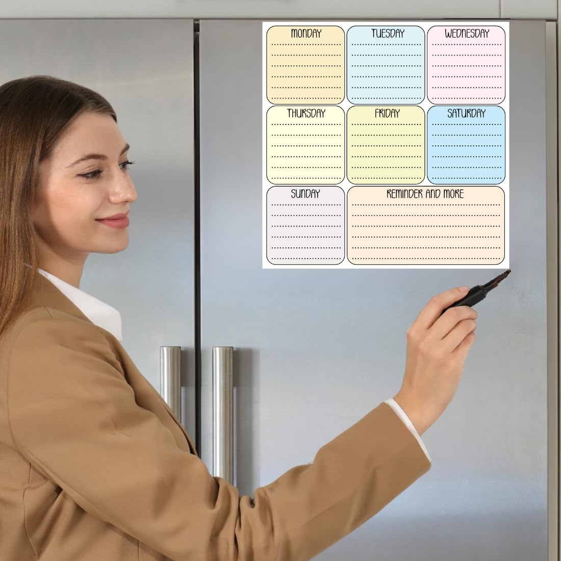 Magnetic Planner for Fridge - Monday to Saturday.