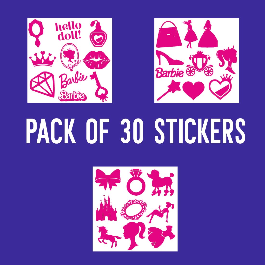 Barbie Waterproof Sticker (pack of 30).
