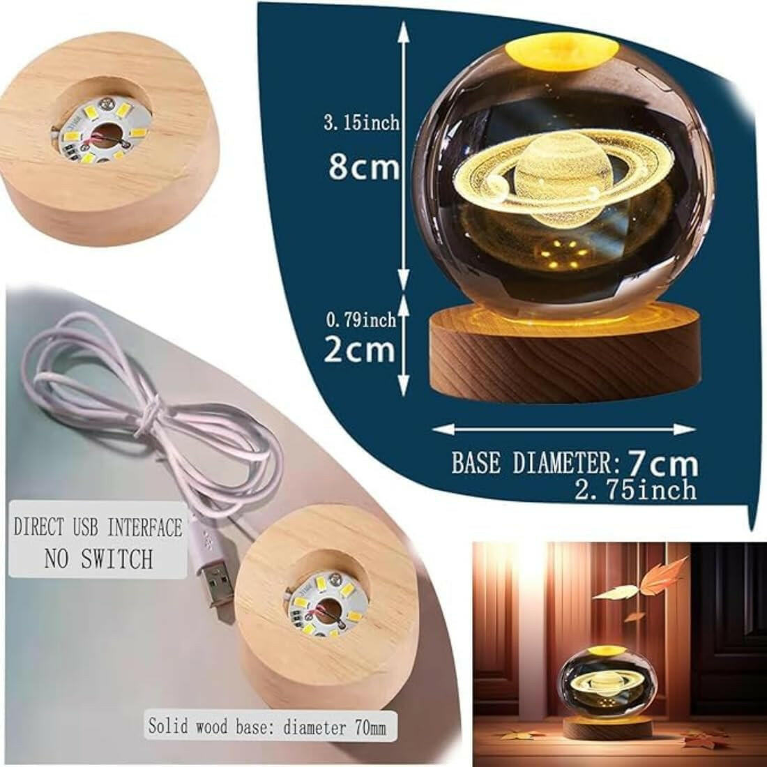 3D Crystal Ball Lamp.