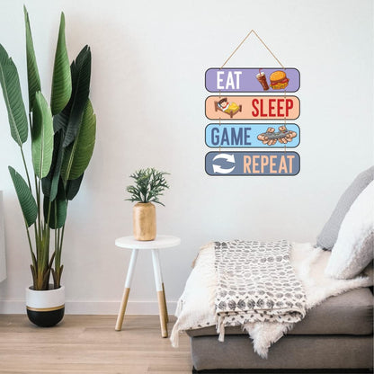 Otidge Eat Sleep Game Repeat MDF wooden wall hanging - image 3
