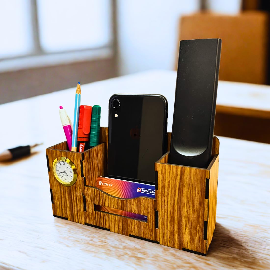 multi wooden pen holder for desk mu desk pen holder for office and study table organization