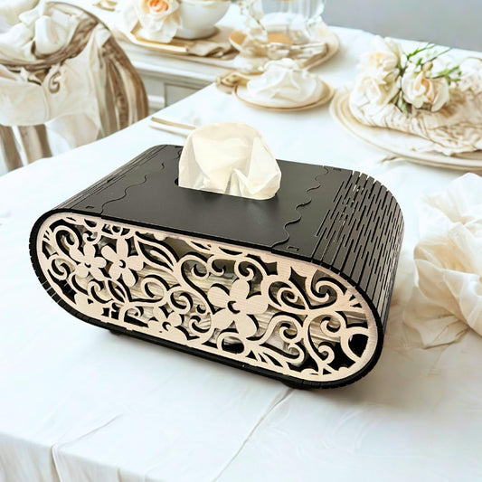 modern wooden tissue holder box for decorative tissue holder for home, bathroom and living room