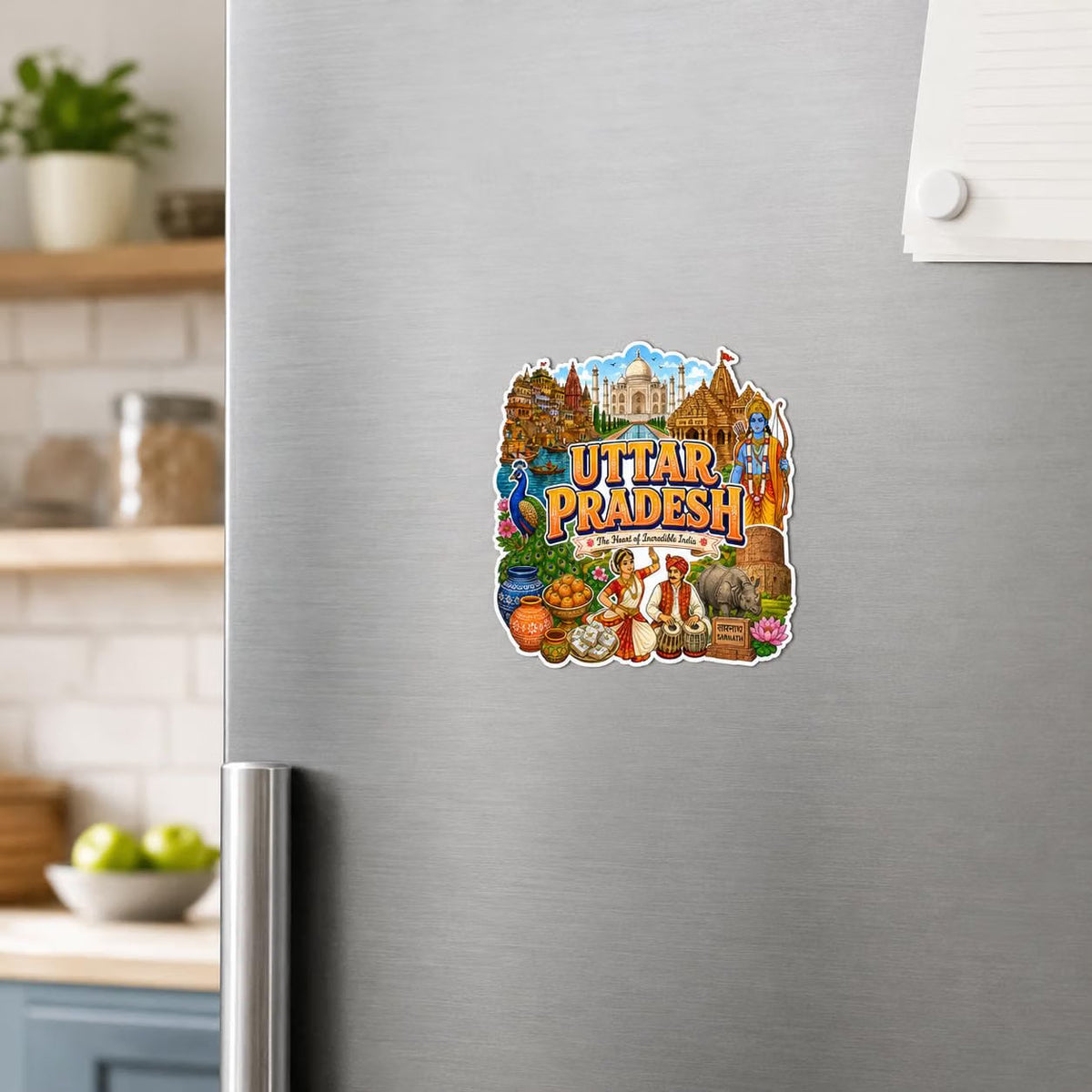 Zesta Uttar Pradesh wooden fridge magnet - image 2