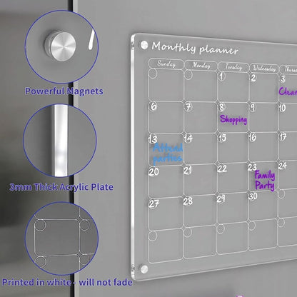 acrylic magnetic acrylic magnetic planner lifestyle use for fridge and office planning