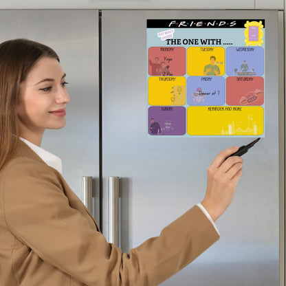 Magnetic Planner for Fridge - Friends.