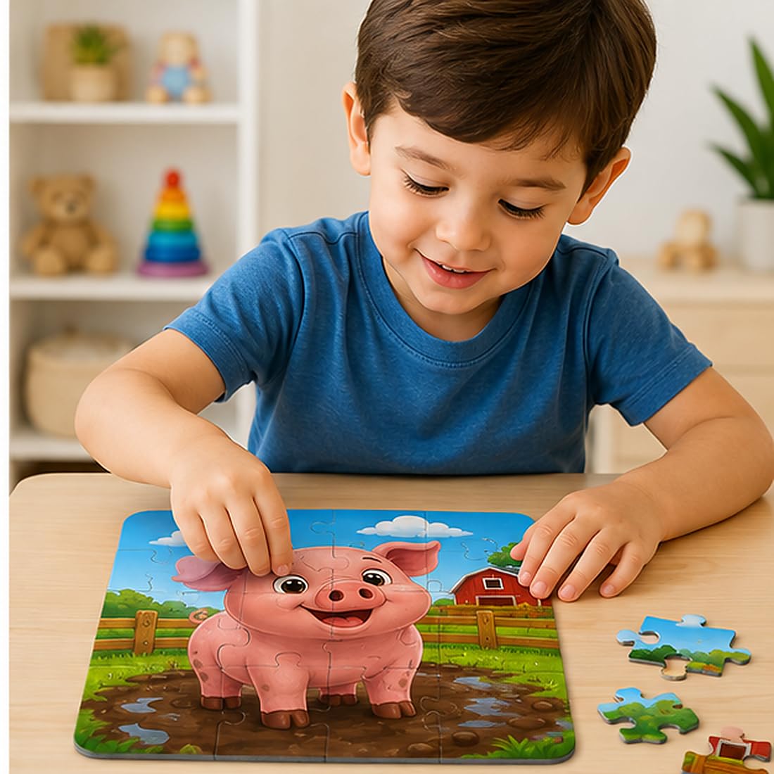 Zesta Farm Animals 9-piece wooden jigsaw puzzle - image 2