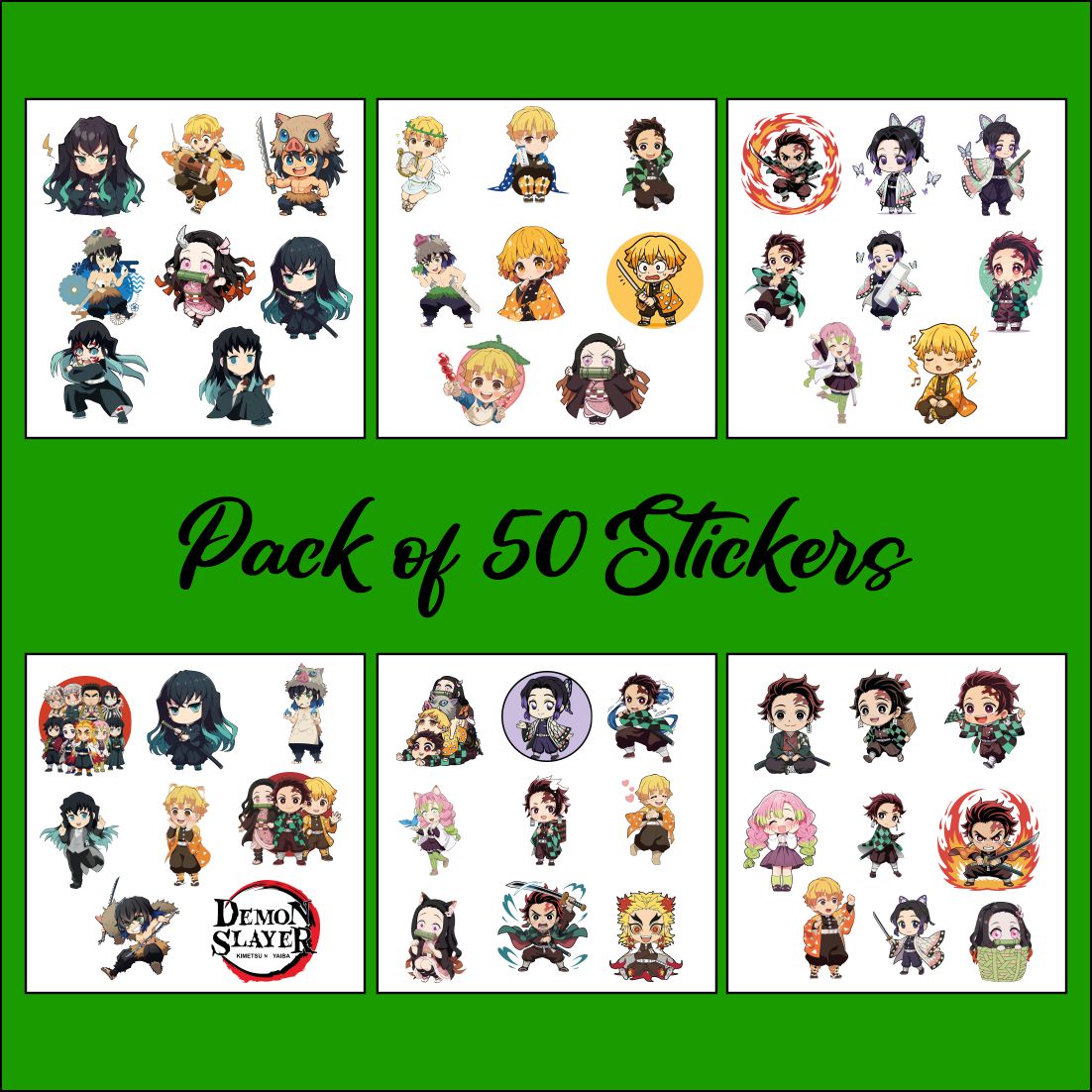 demon slayer waterproof vinyl stickers close up design detail