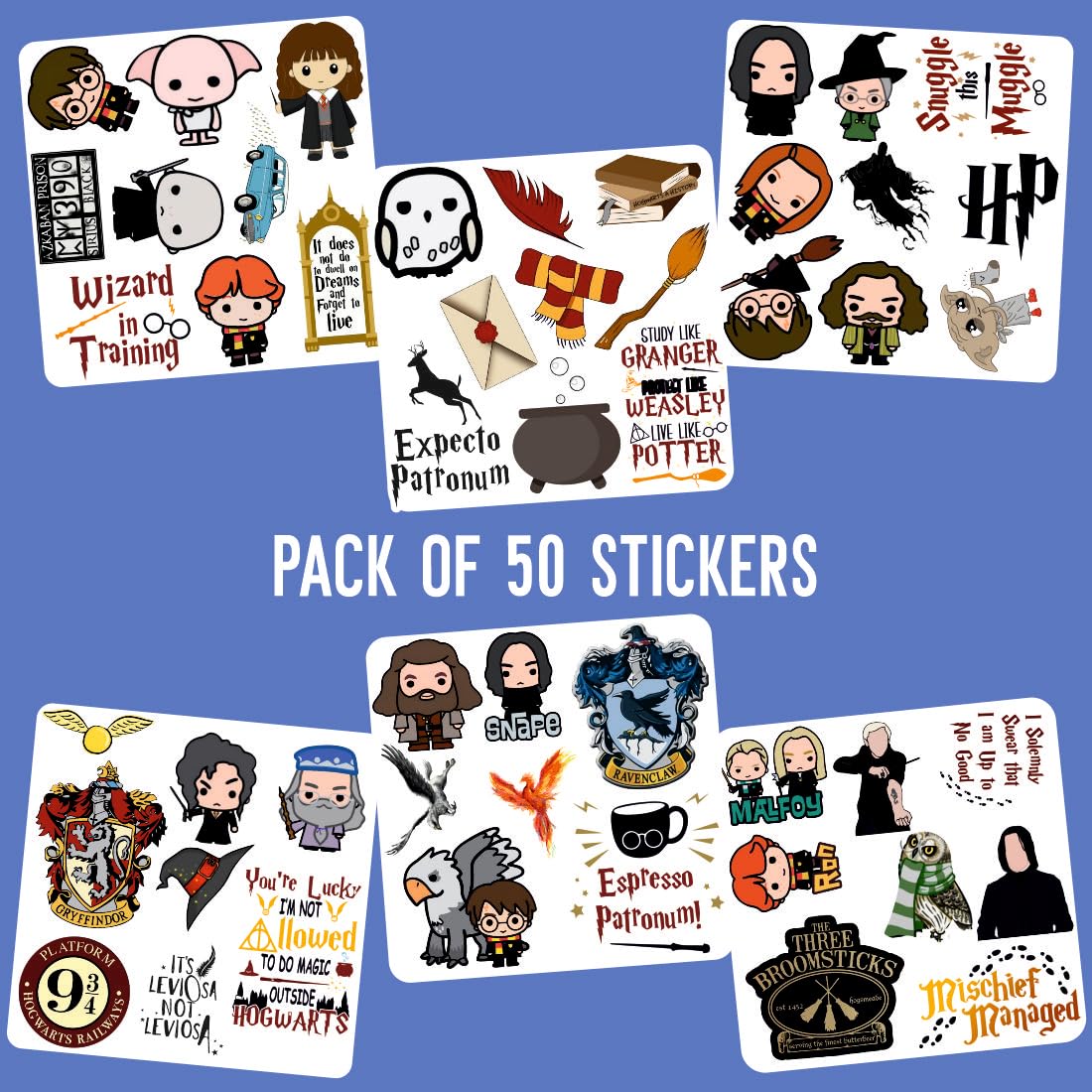 Harry Potter Vinyl Waterproof Sticker (pack of 50).