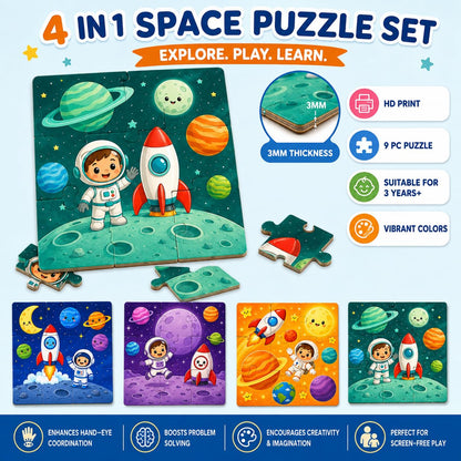 Zesta Space Adventure 9-piece wooden jigsaw puzzle - image 4