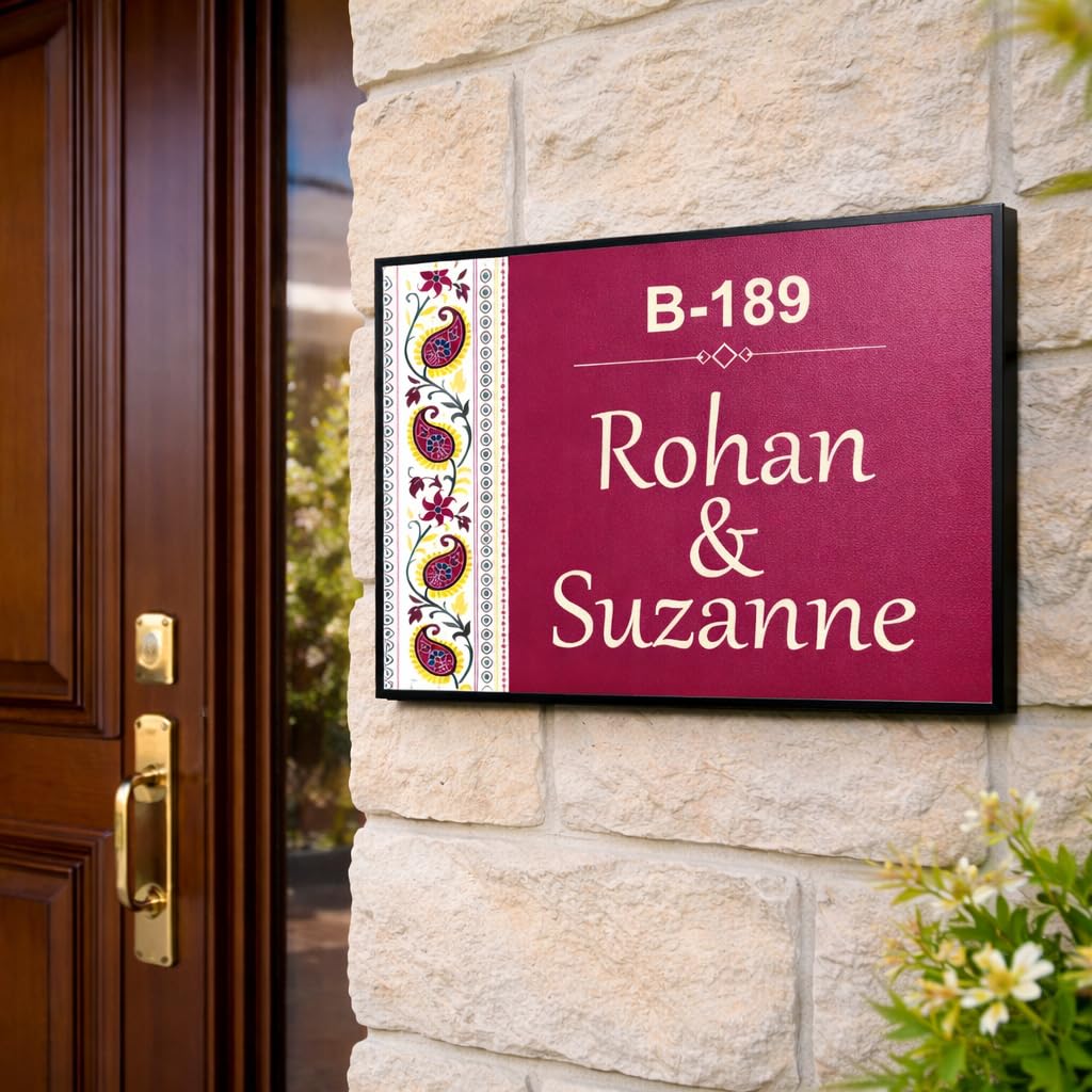mandala custom name plate for home entrance door name board