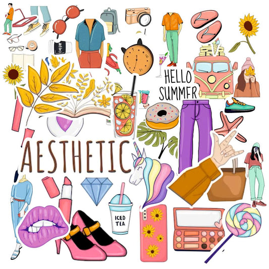 Aesthetic Vinyl Waterproof Sticker (pack of 50).