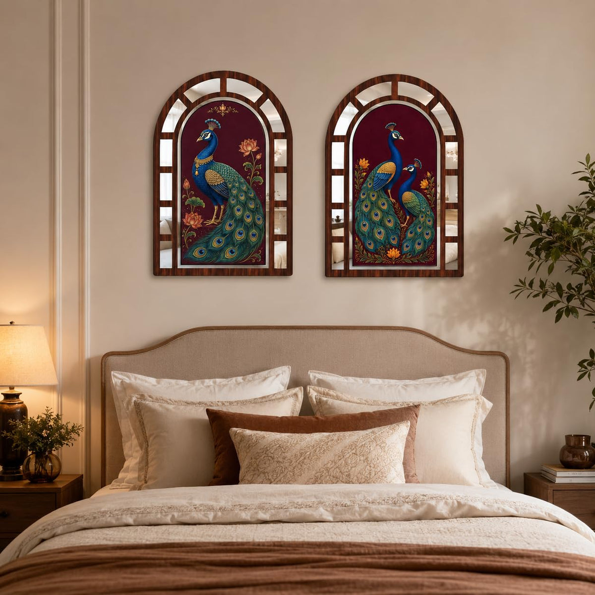 Zesta Peacock jharokha mirror wall decor - image 2