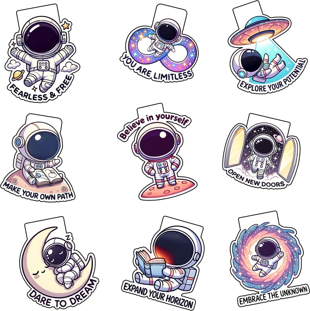 astronaut magnetic bookmark for book lovers and journal users