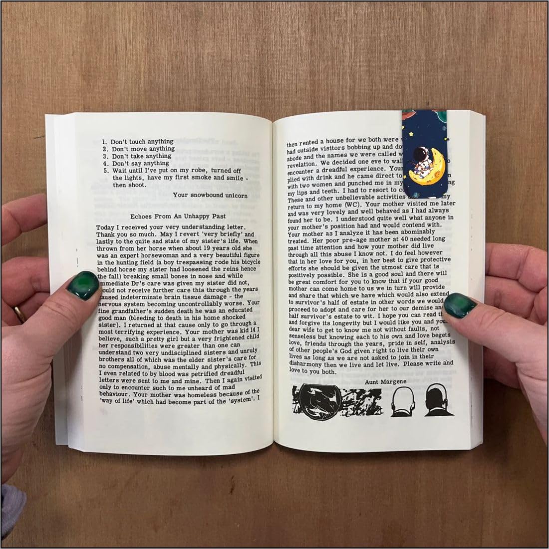 astroanut magnetic bookmark size and finish detail