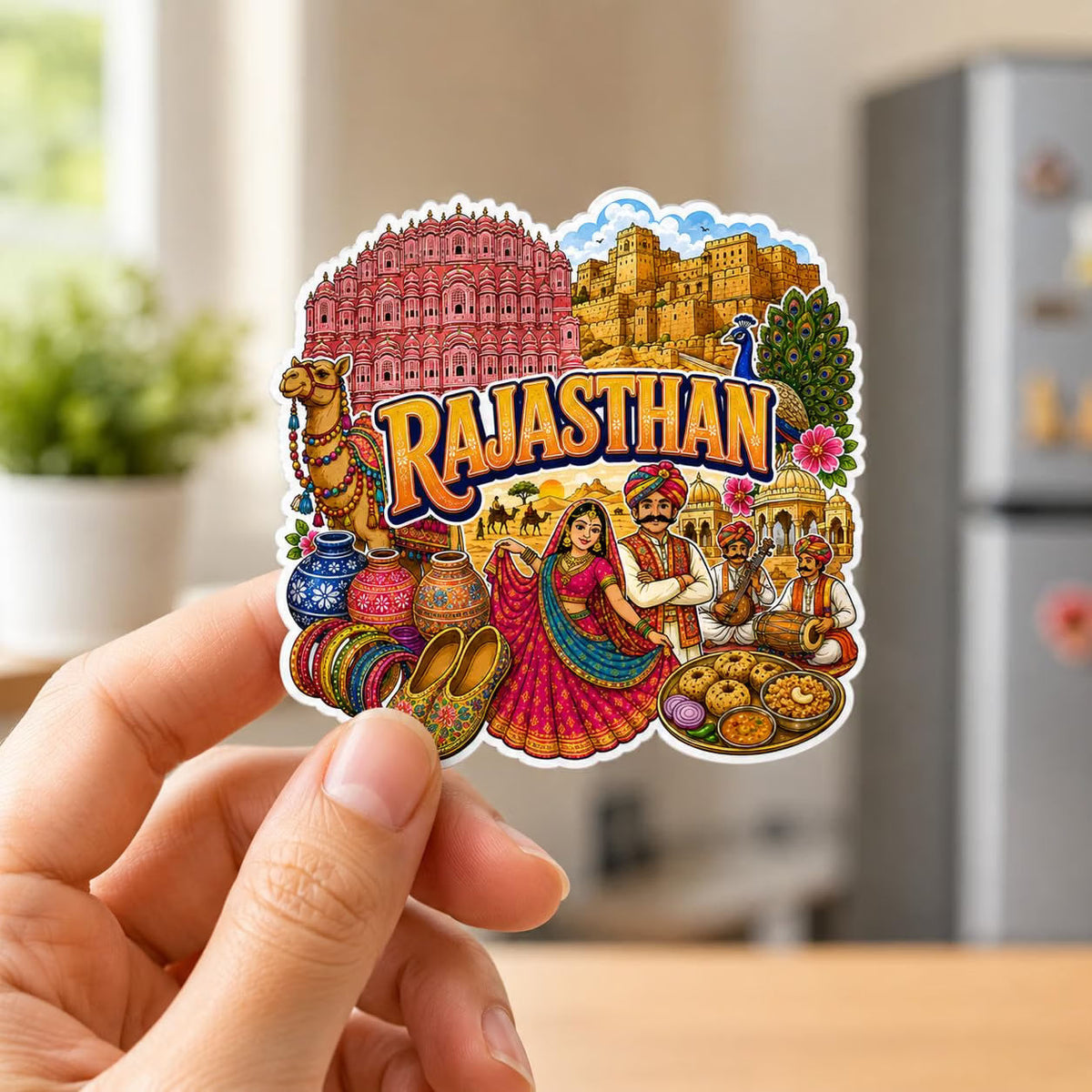Zesta Rajasthan wooden fridge magnet - image 3