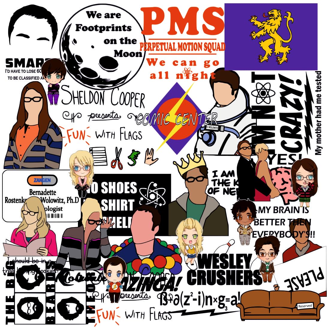 Big Bang Theory Waterproof Sticker (pack of 30).