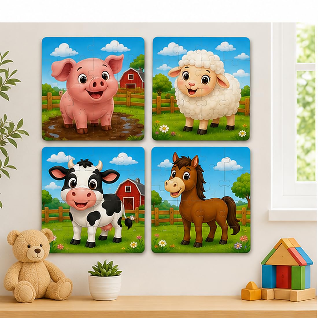 Zesta Farm Animals 9-piece wooden jigsaw puzzle - image 3