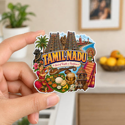 Zesta Tamil Nadu wooden fridge magnet - image 1