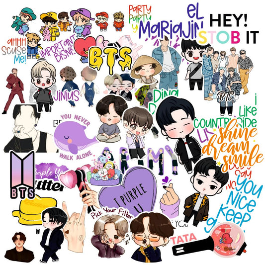 BTS Vinyl Waterproof Sticker (pack of 50).