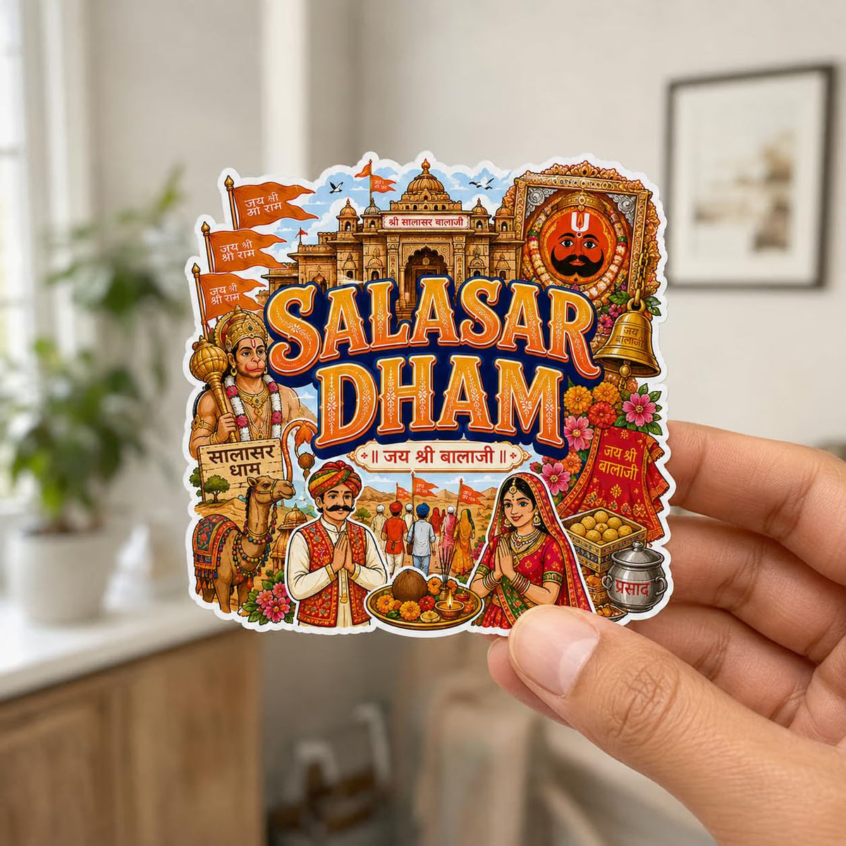 Zesta Salasar Dham wooden fridge magnet - image 2