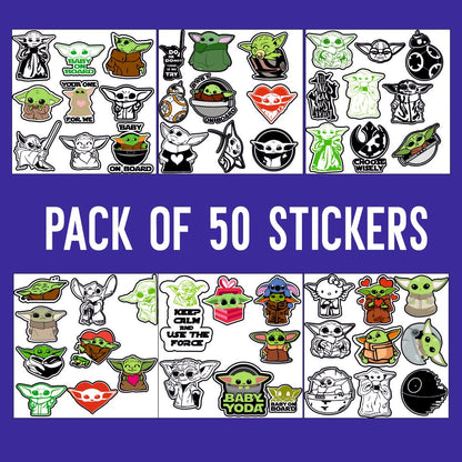Baby Yoda Waterproof Sticker (pack of 50).