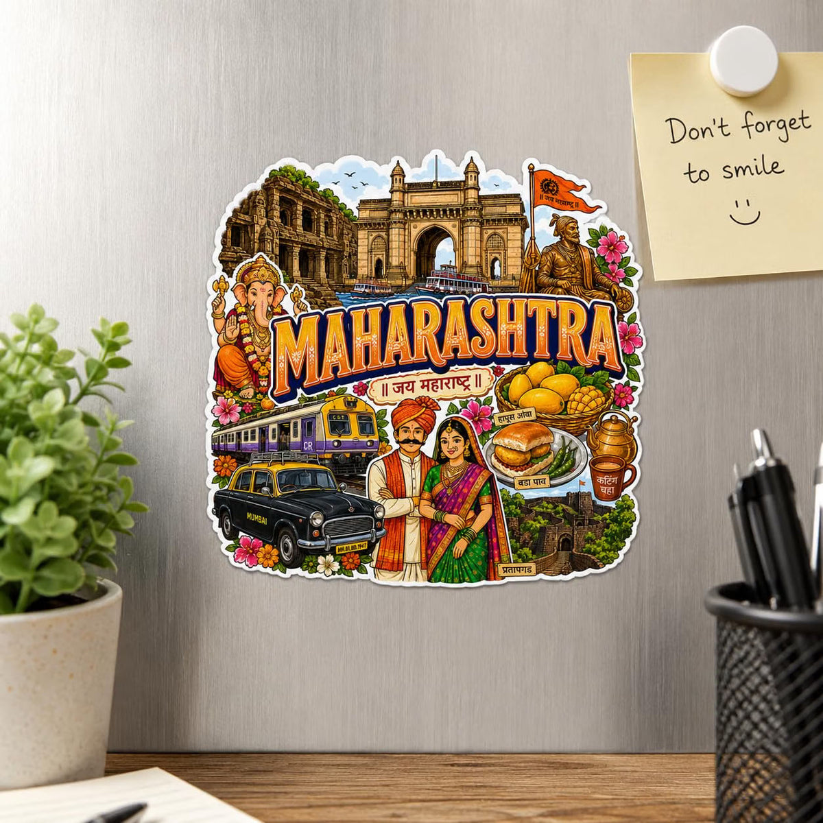 Zesta Maharashtra wooden fridge magnet - image 2