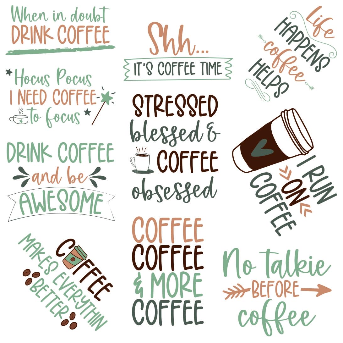 Coffee Lover Waterproof Sticker (pack of 10).