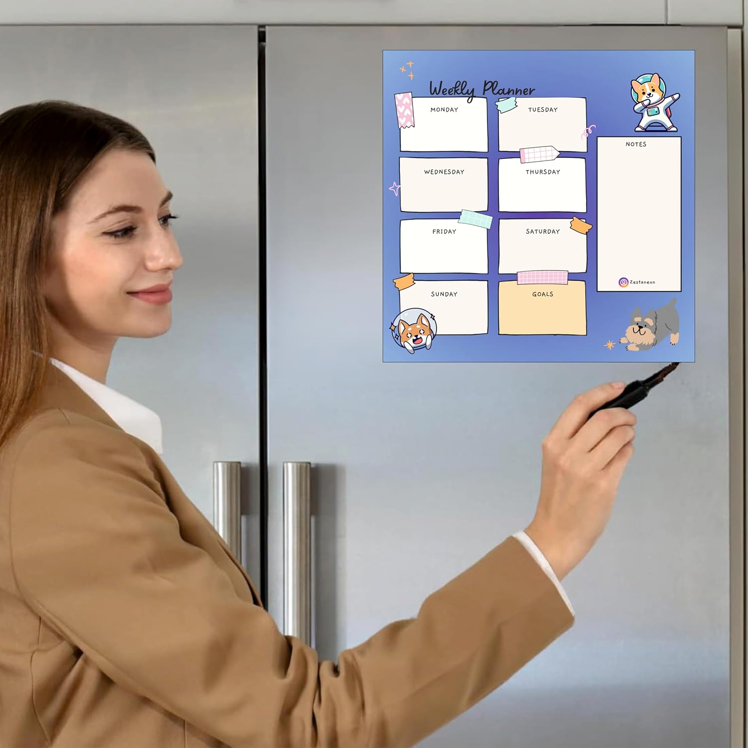Magnetic Planner for Fridge - Dog.