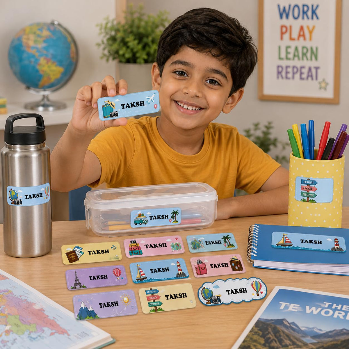Zesta travel personalised name stickers for kids, pack of 40 - image 3