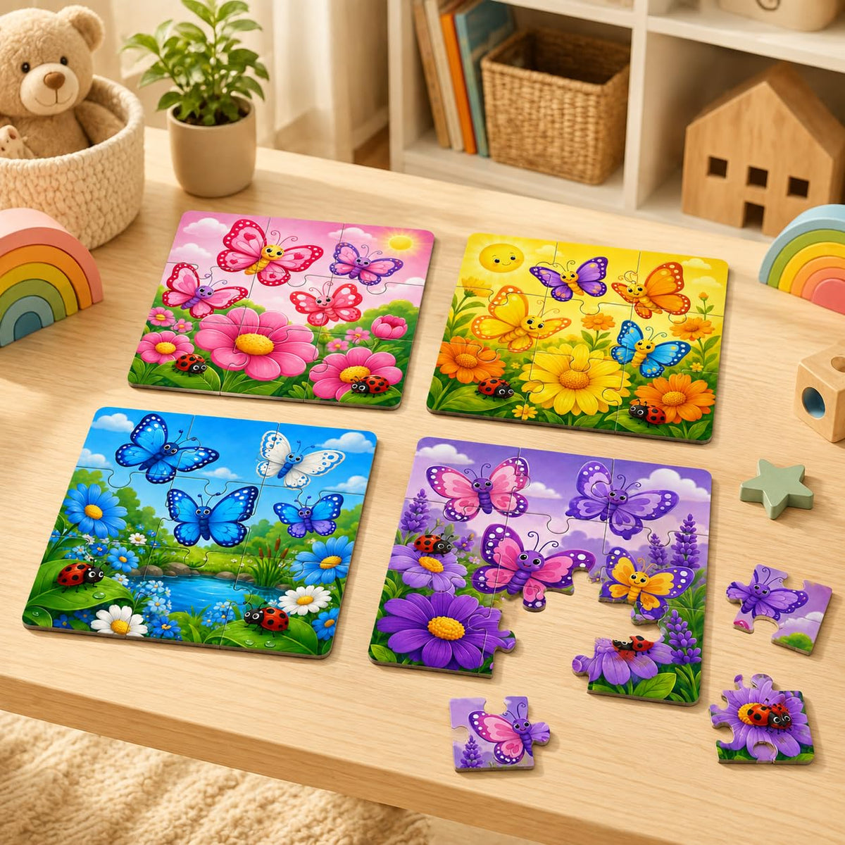 Zesta Butterfly Garden 9-piece wooden jigsaw puzzle - image 2