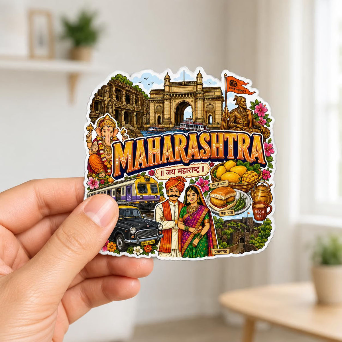 Zesta Maharashtra wooden fridge magnet - image 3