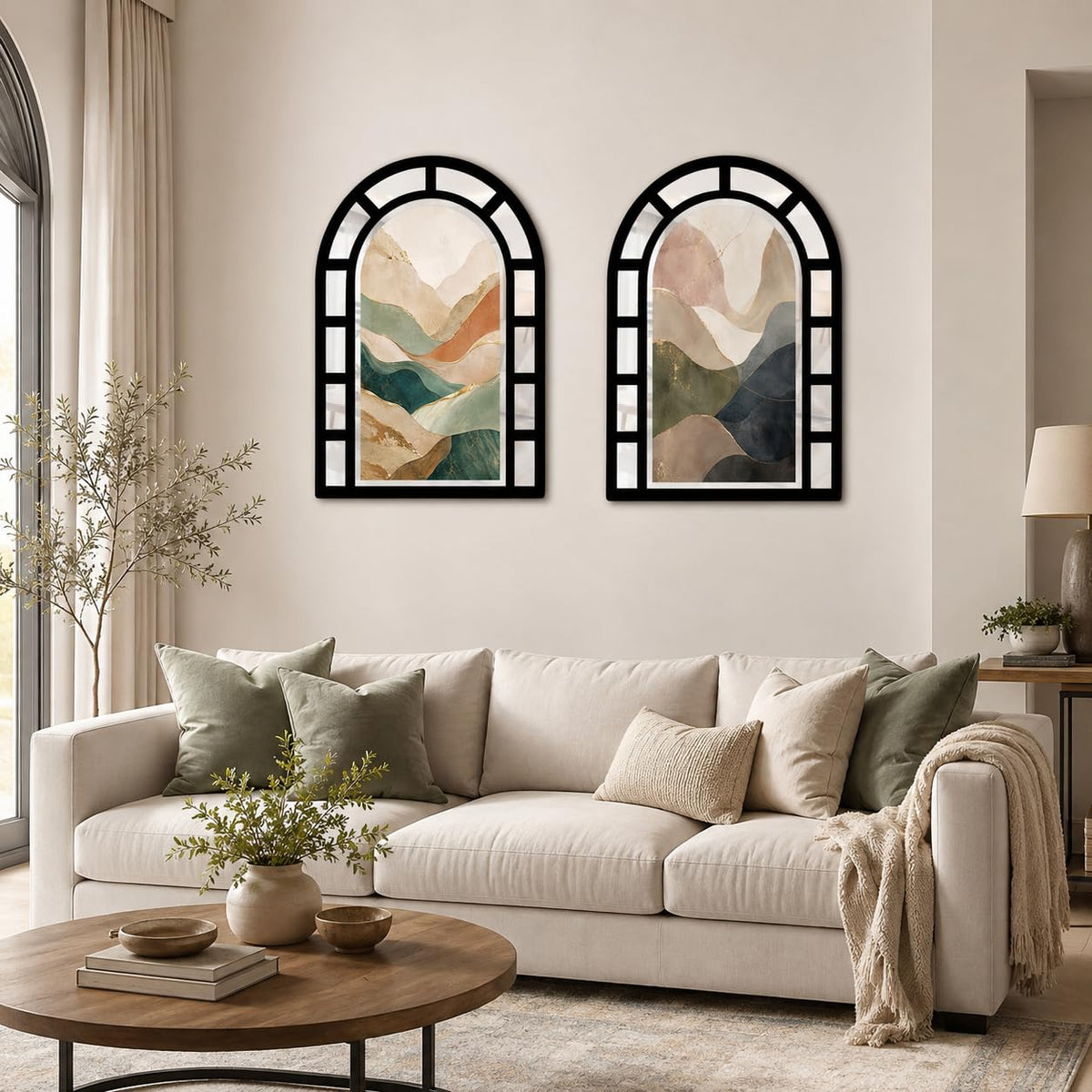 Zesta Abstract jharokha mirror wall decor - image 2