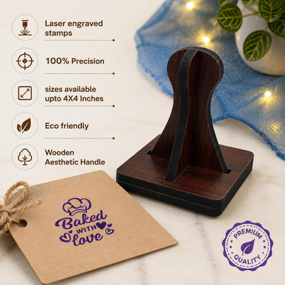 Zesta Baked with Love wooden rubber stamp with black inkpad - image 3