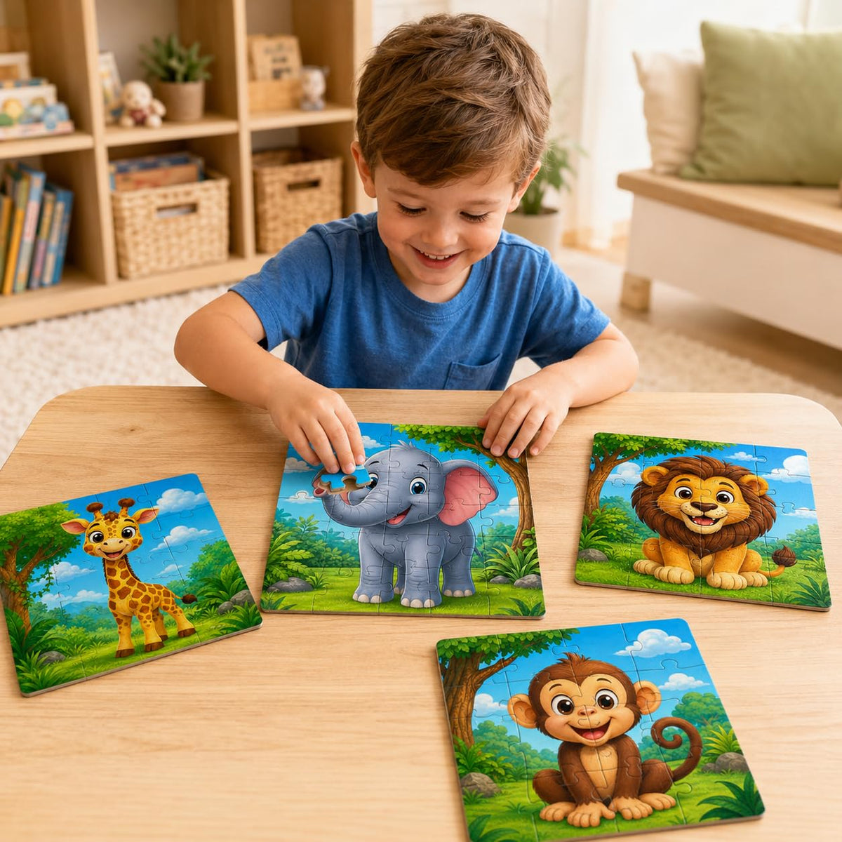 Zesta Jungle Animals 9-piece wooden jigsaw puzzle - image 2