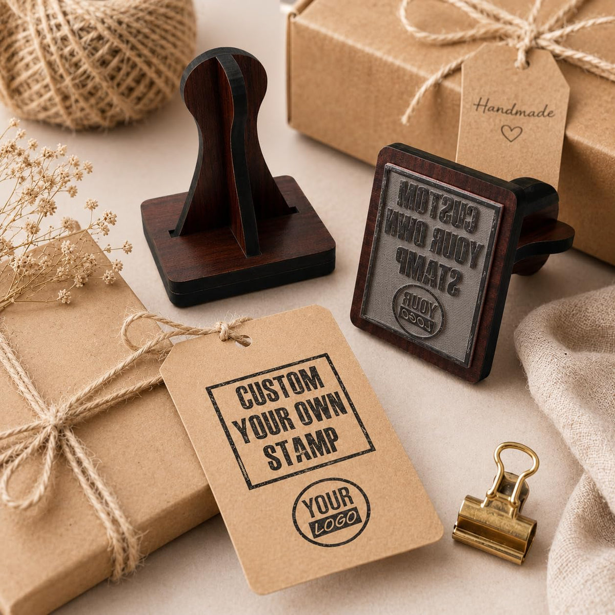Zesta Custom Logo wooden rubber stamp with black inkpad - image 2