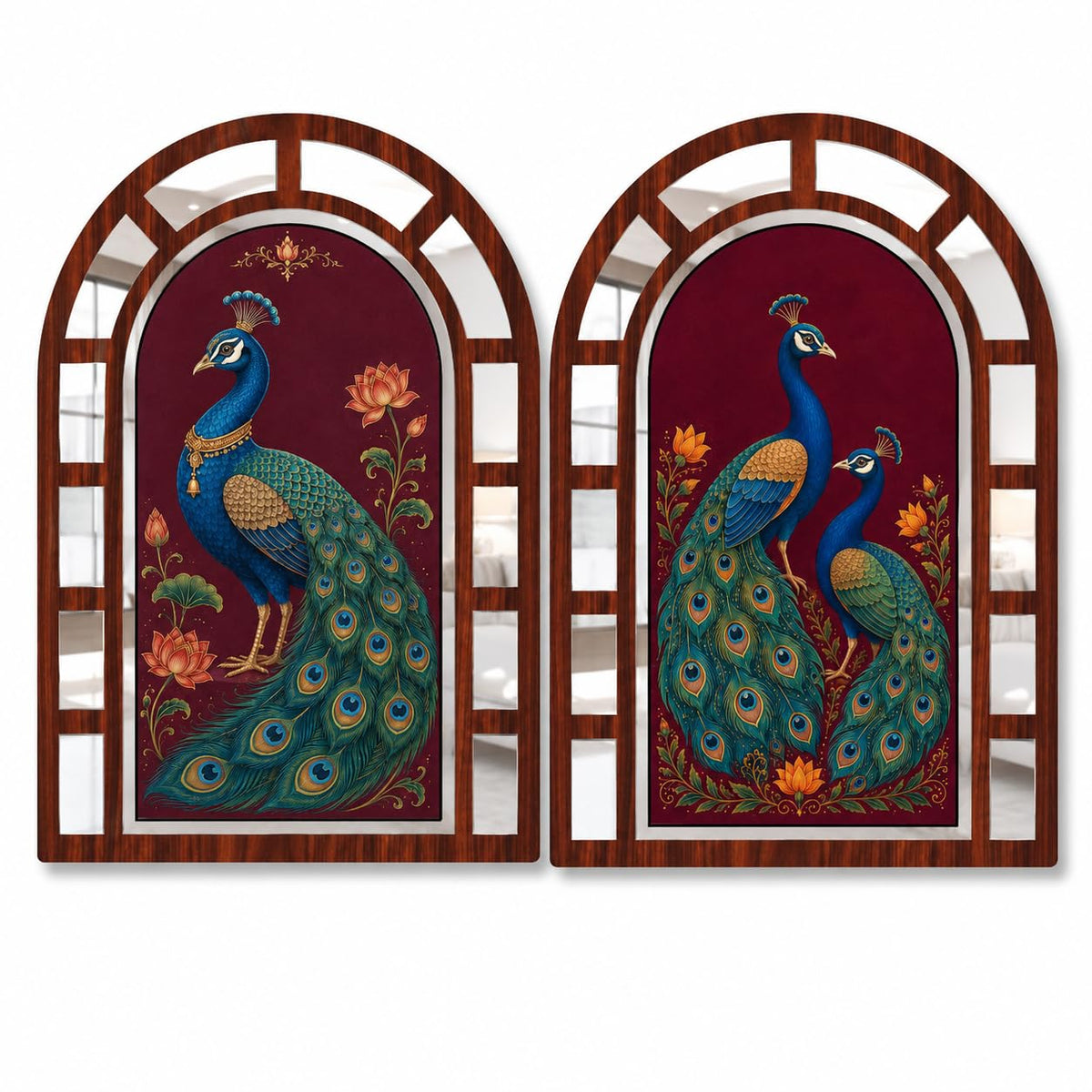 Zesta Peacock jharokha mirror wall decor - image 1