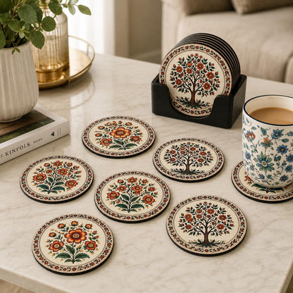 Zesta Floral Wooden Coasters – Set of 6 – image 2