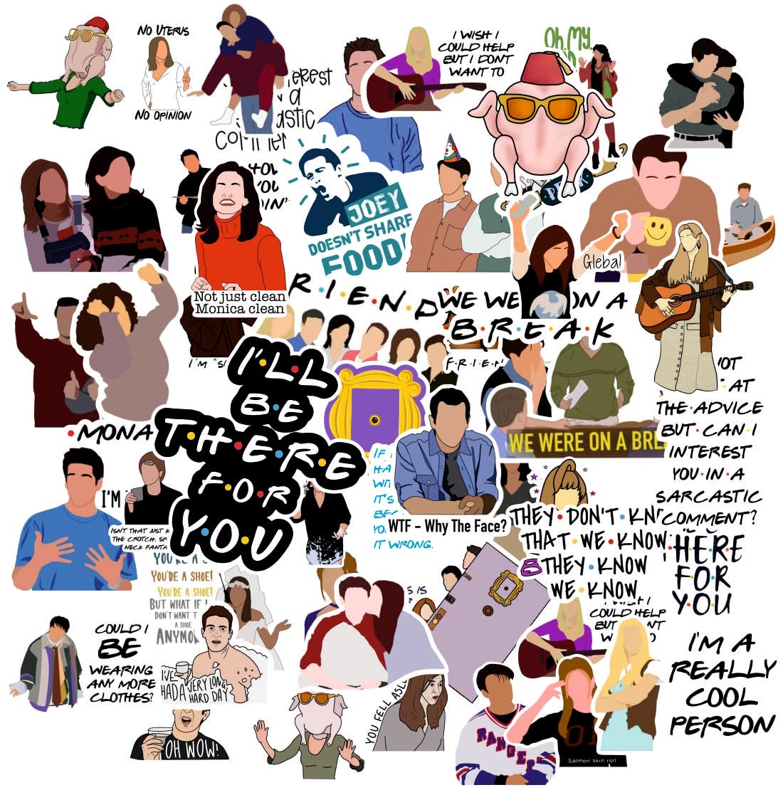 Friends Characters Sticker Friends Stickers for Laptop & Journal | Waterproof Vinyl Stickers ...