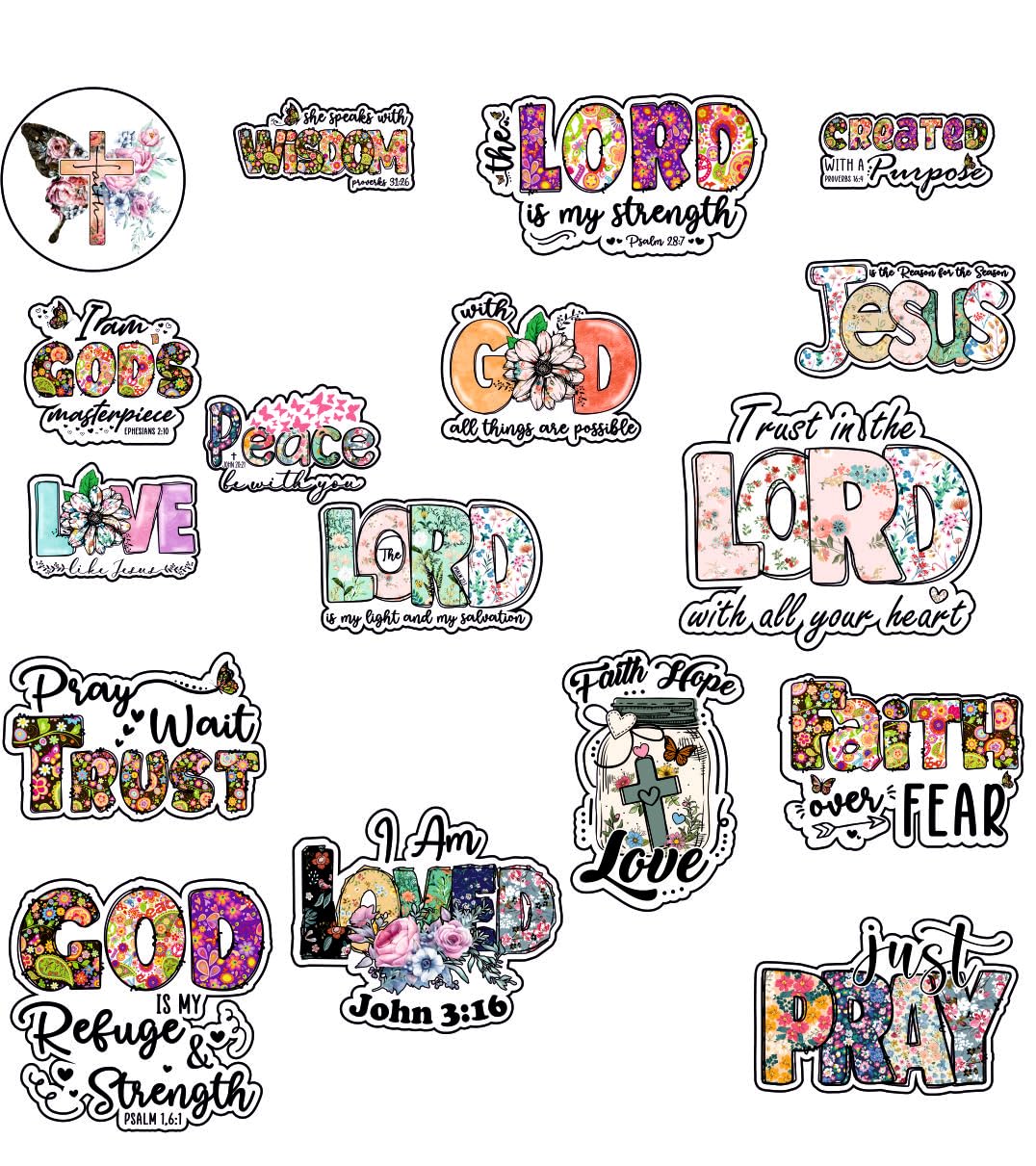 Bible Waterproof Sticker (pack of 17).
