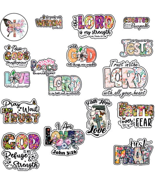 Bible Waterproof Sticker (pack of 17).