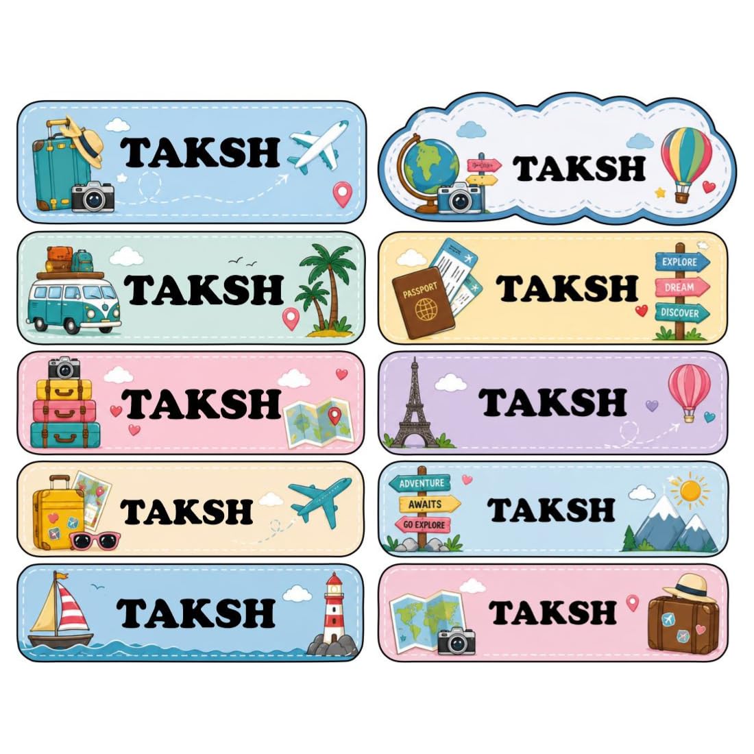 Zesta travel personalised name stickers for kids, pack of 40 - image 1