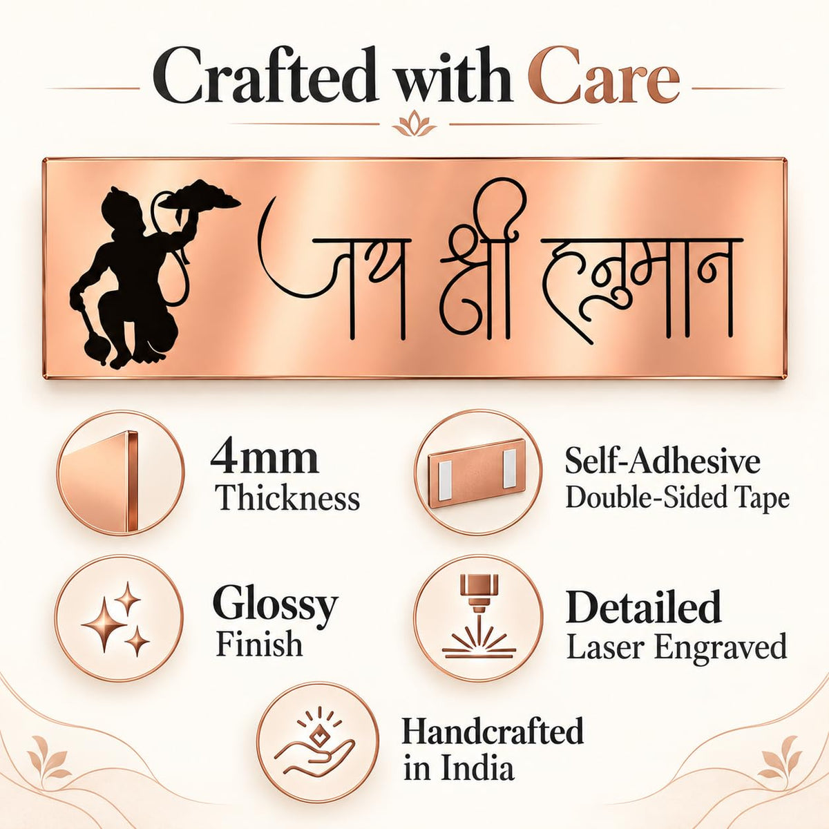 Zesta Jai Shree Hanuman Self-Adhesive Acrylic Mandir Sticker – image 7