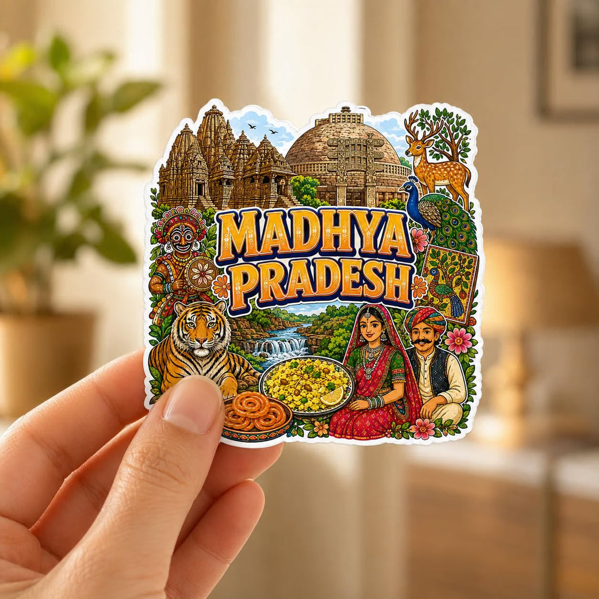 Zesta Madhya Pradesh wooden fridge magnet - image 3