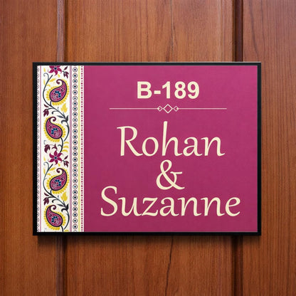 mandala custom name plate for home size and finish detail